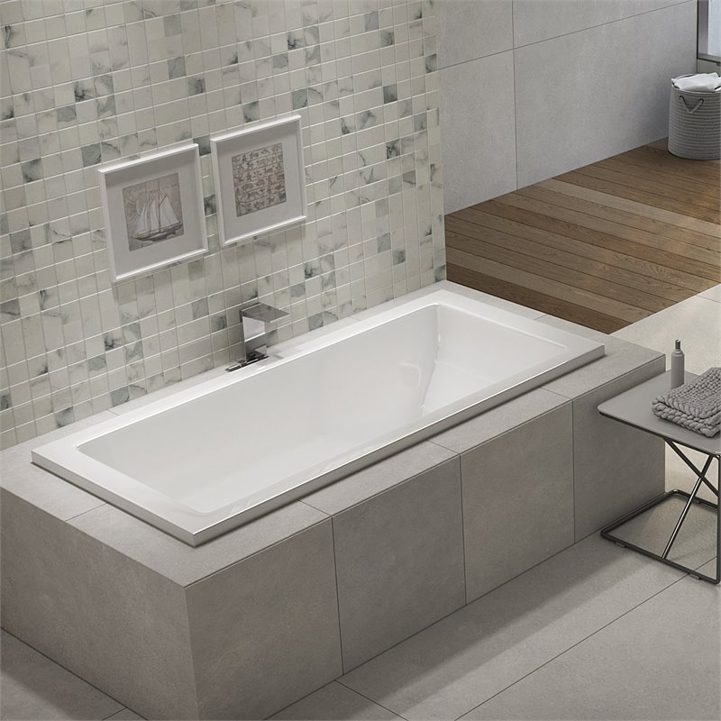 Pemberly Row Rectangle Soaking Bathtub 66