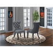 Pemberly Row Faux Leather Parson Dining Chair in Platinum Gray (Set of 2)