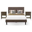 Pemberly Row Traditional 3-Piece Wood Bedroom Set in Brown & Black