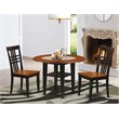 Pemberly Row Sudbury 3-Piece Dining Table Set in Black and Cherry Wood