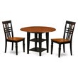 Pemberly Row Sudbury 3-Piece Dining Table Set in Black and Cherry Wood