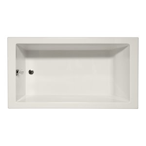 Pemberly Row 66x48x22 Biscuit Acrylic Rectangle Whirlpool Bathtub