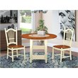 Pemberly Row Sudbury 3-Piece Wood Dining Set in Buttermilk and Cherry
