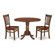Pemberly Row Dublin 3-Piece Wood Dinette Set with Drop Leaf in Mahogany