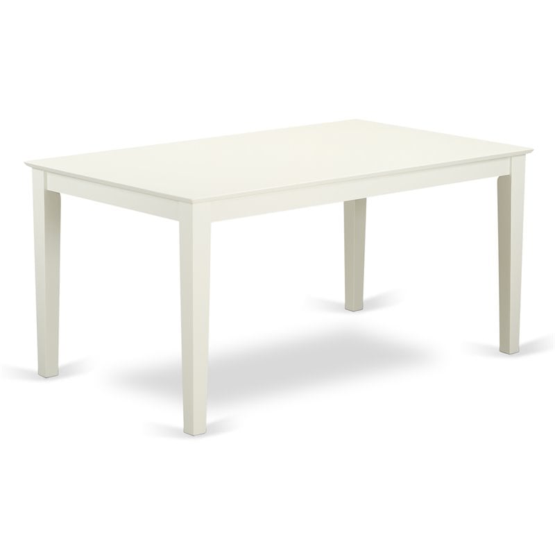 Pemberly Row 5-Pc Asian Hardwood Dining Set with White PU Leather Chairs