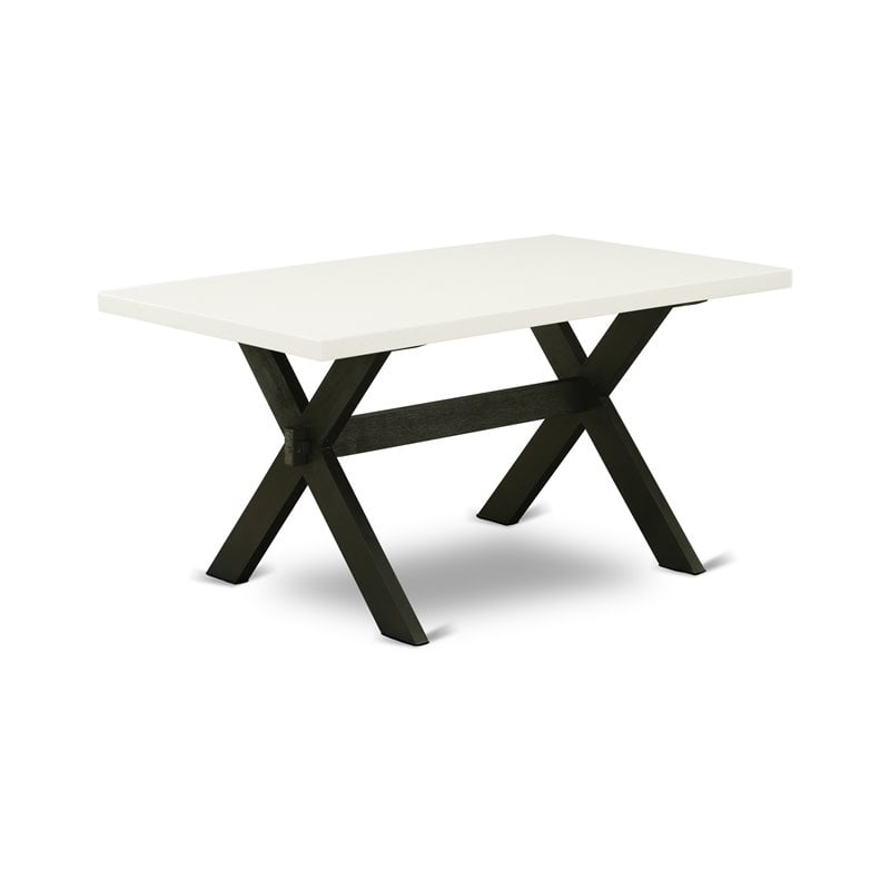 Pemberly Row X-Style 5-Piece Wood Dining Set in Gotham Gray and Black