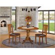 Pemberly Row 3-Piece Rubberwood Dining Set with Saddle Brown Finish