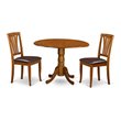Pemberly Row 3-Piece Rubberwood Dining Set with Saddle Brown Finish