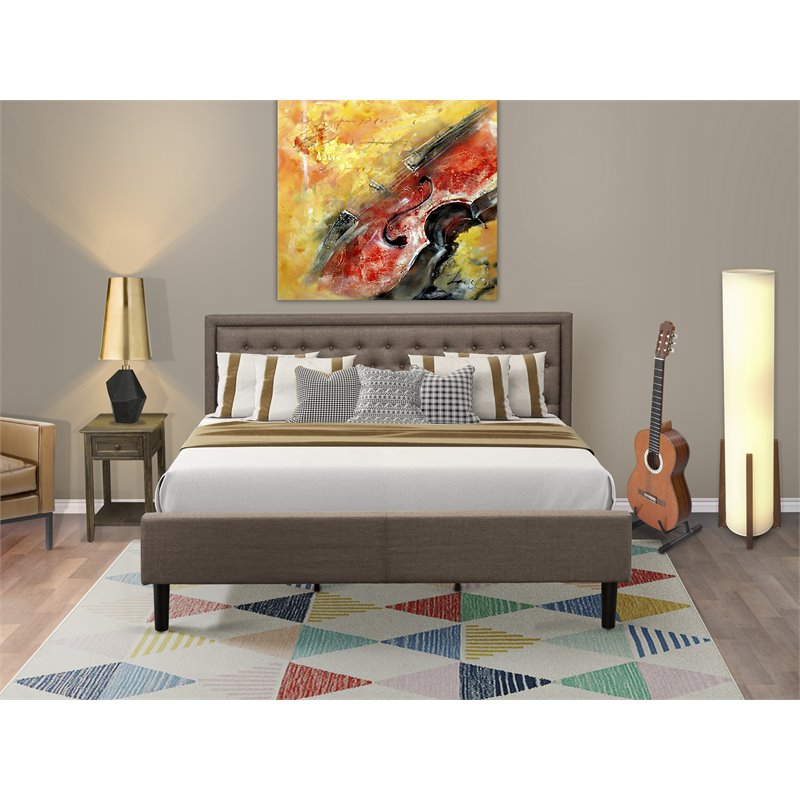 Pemberly Row 2-Piece Wood King Bedroom Set with Distressed Jacobean Finish