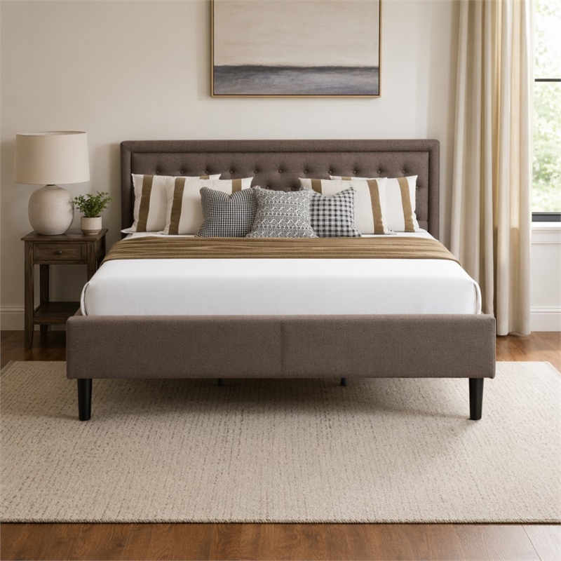 Pemberly Row 2-Piece Wood King Bedroom Set with Distressed Jacobean Finish