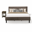 Pemberly Row 2-Piece Wood King Bedroom Set with Distressed Jacobean Finish