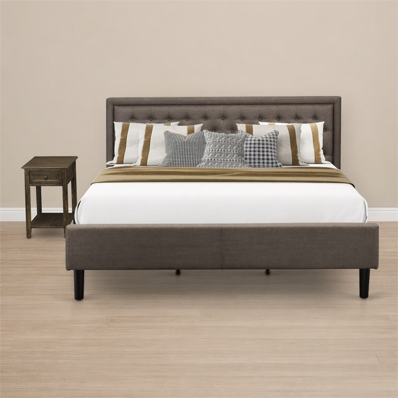 Pemberly Row 2-Piece Wood King Bedroom Set with Distressed Jacobean Finish