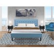 Pemberly Row 3-Piece King Bedroom Set in Navy Blue Denim Finish