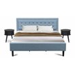 Pemberly Row 3-Piece King Bedroom Set in Navy Blue Denim Finish