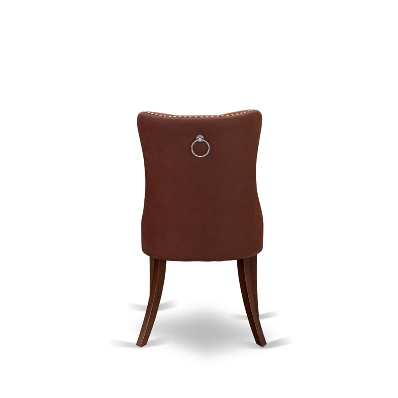 Pemberly Row 5-Piece Dining Room Set with Faux Leather Chairs in Mahogany