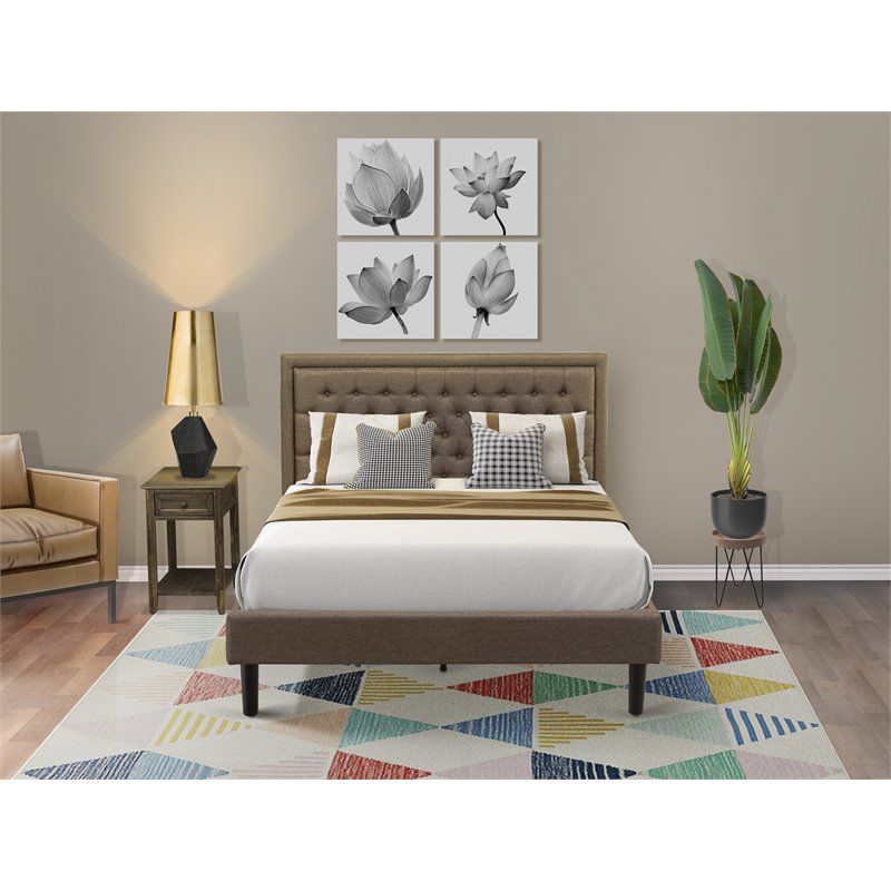 Pemberly Row 2-Piece Queen Bed Set with Nightstand in Brown/Black