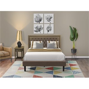 Pemberly Row 2-Piece Queen Bed Set with Nightstand in Brown/Black