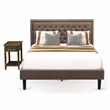 Pemberly Row 2-Piece Queen Bed Set with Nightstand in Brown/Black