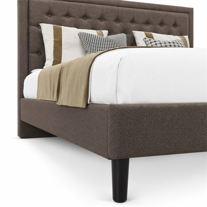 Pemberly Row 2-Piece Queen Bed Set with Nightstand in Brown/Black