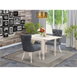 Pemberly Row 3-Piece Rubberwood Drop-Leaf Dining Set in White and Gray