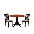 Pemberly Row 3-Piece Dining Set with Black and Cherry Wood Finish
