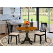 Pemberly Row 3-Piece Dining Set with Black and Cherry Wood Finish