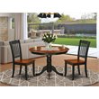 Pemberly Row Hartland 3-Piece Wood Dining Set in Black and Cherry