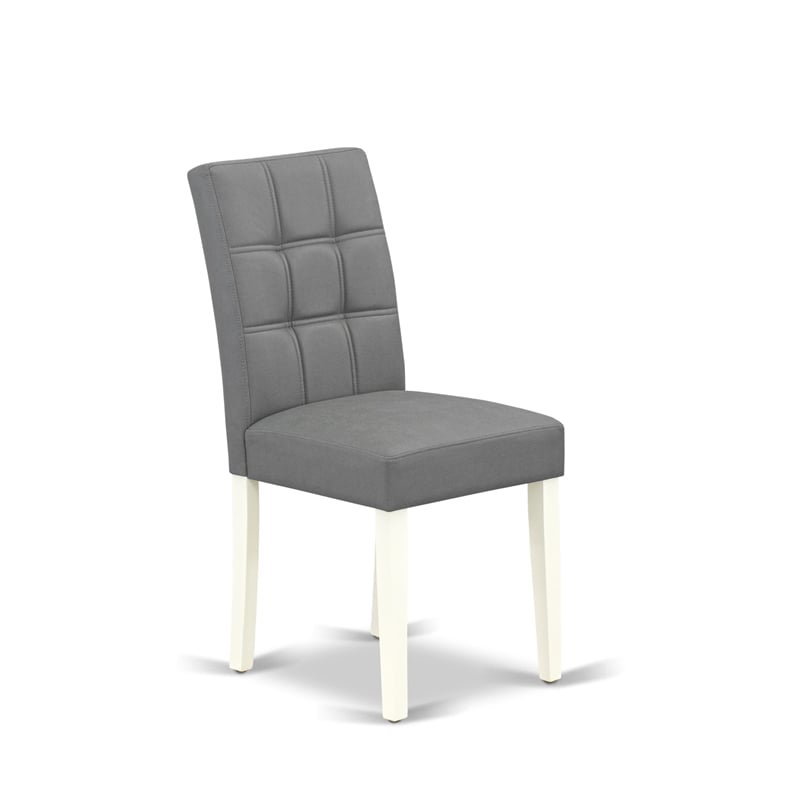 Pemberly Row 5-Piece Rubberwood Dining Set with Gray Faux Leather Chairs