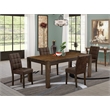 Pemberly Row 5-Piece Dining Set with Distressed Jacobean Table and Chairs