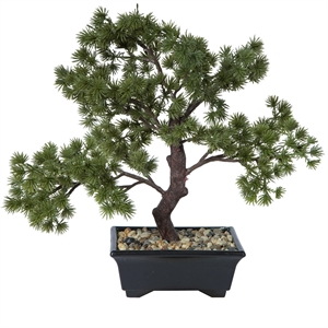 Pemberly Row 12 in Artificial Green Pine Bonsai Tree in Pot
