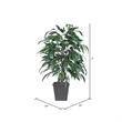 Pemberly Row 4' Artificial Mango Bush in Gray Square Plastic Container