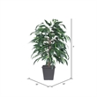 Pemberly Row 4' Artificial Mango Bush in Gray Square Plastic Container