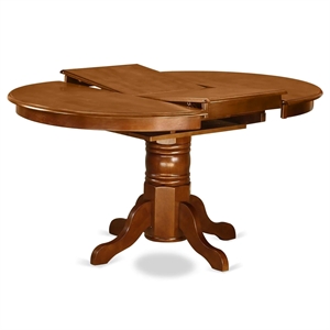 Pemberly Row 7-Piece Dining Set with Faux Leather Seats in Saddle Brown