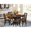 Pemberly Row 7-Piece Wood Dining Set with Butterfly Leaf in Black/Cherry