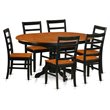 Pemberly Row 7-Piece Wood Dining Set with Butterfly Leaf in Black/Cherry