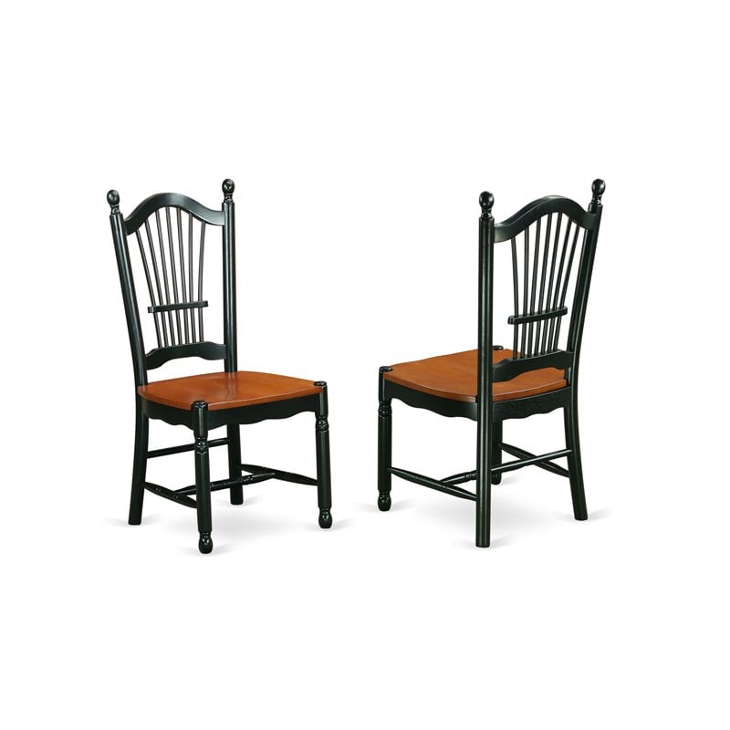 Pemberly Row 7-Piece Wood Dining Set in Black and Cherry Finish