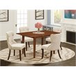 Pemberly Row 5-Piece Wood Dining Set with Mahogany Finish and Upholstered Chairs