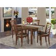 Pemberly Row 5-Piece Mahogany Dining Set with Faux Leather Seat Chairs