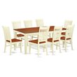 Pemberly Row 9-Piece Oval Dinette Set in Buttermilk and Cherry Wood Finish