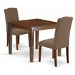 Pemberly Row 3-Piece Wood Dining Set in Mahogany and Dark Coffee