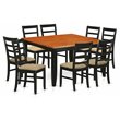 Pemberly Row 9-Piece Wood Dining Set with Fabric Chairs in Black and Cherry