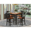 Pemberly Row 5-Piece Wood Dining Table and Chair Set in Black and Cherry