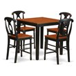 Pemberly Row 5-Piece Wood Dining Table and Chair Set in Black and Cherry
