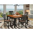 Pemberly Row 5-Piece Dining Set with Faux Leather Chairs in Black/Cherry