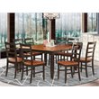 Pemberly Row 9-Piece Dining Set with Wood Chairs in Black and Cherry
