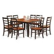 Pemberly Row 9-Piece Dining Set with Wood Chairs in Black and Cherry