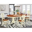 Pemberly Row 5-Piece Asian Wood Dining Set in Buttermilk and Cherry Finish
