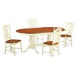 Pemberly Row 5-Piece Asian Wood Dining Set in Buttermilk and Cherry Finish
