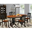Pemberly Row 5-Piece Wooden Dining Set with Butterfly Leaf in Black/Cherry