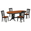 Pemberly Row 5-Piece Wooden Dining Set with Butterfly Leaf in Black/Cherry